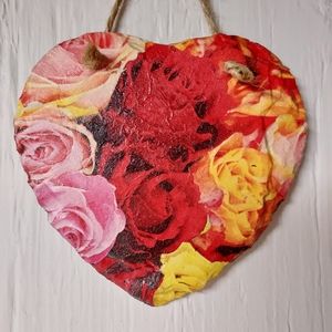 Decoupage slate heart
